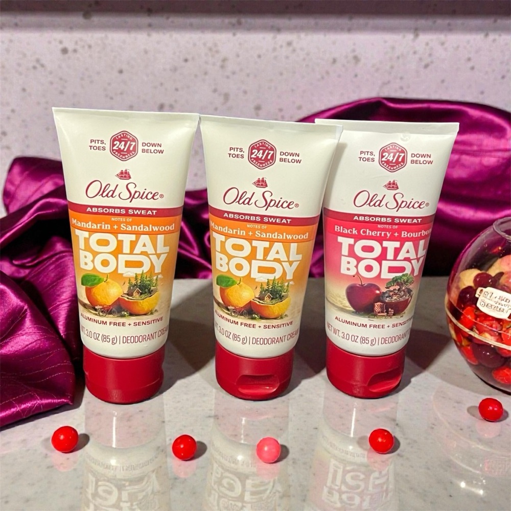 Old Spice Total Body Deodorant - Red and White Mandarin & cherryBourbon
